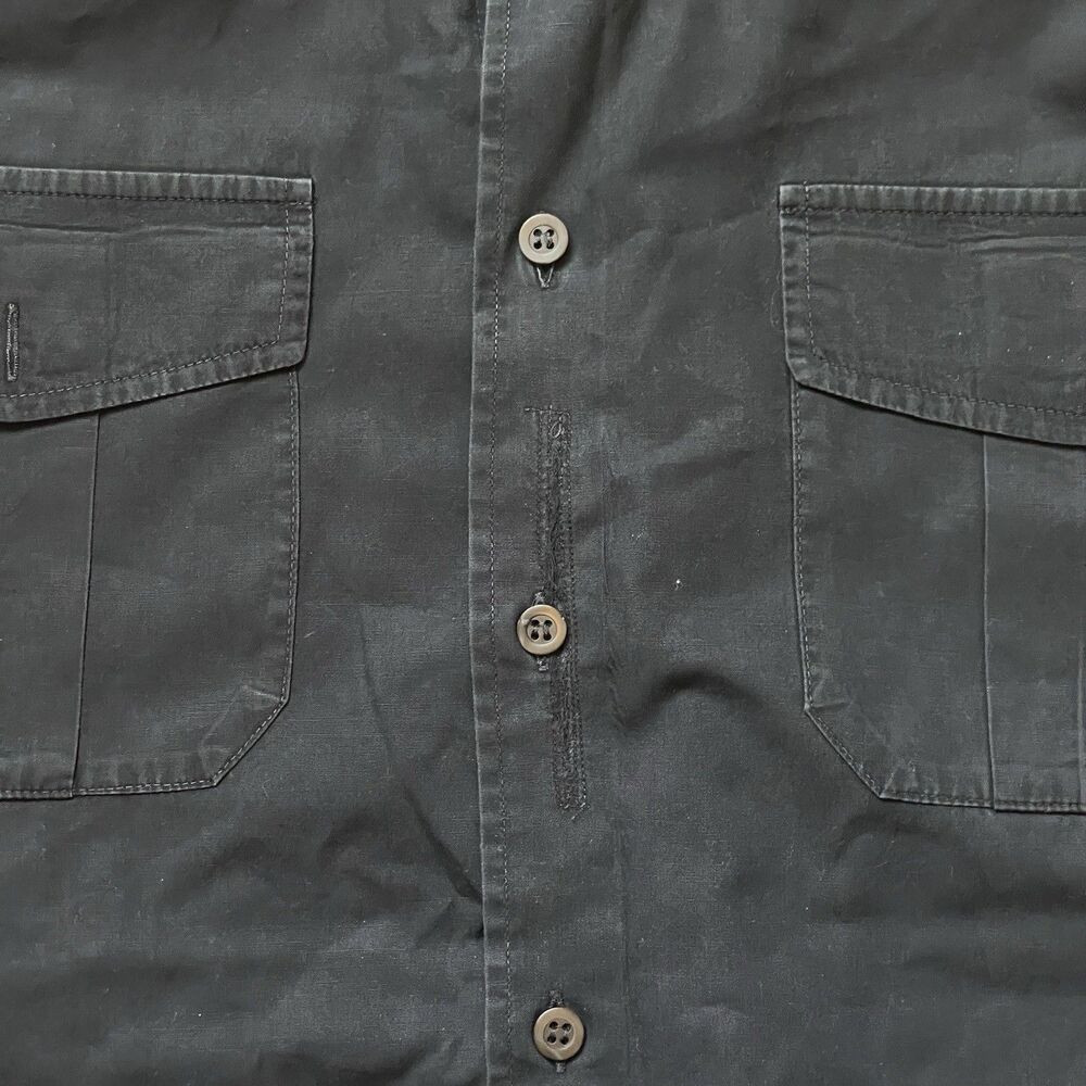 DRIES VAN NOTEN Button Down Shirt Men Size Small 46 Black Cotton Long Sleeve - Picture 7 of 10